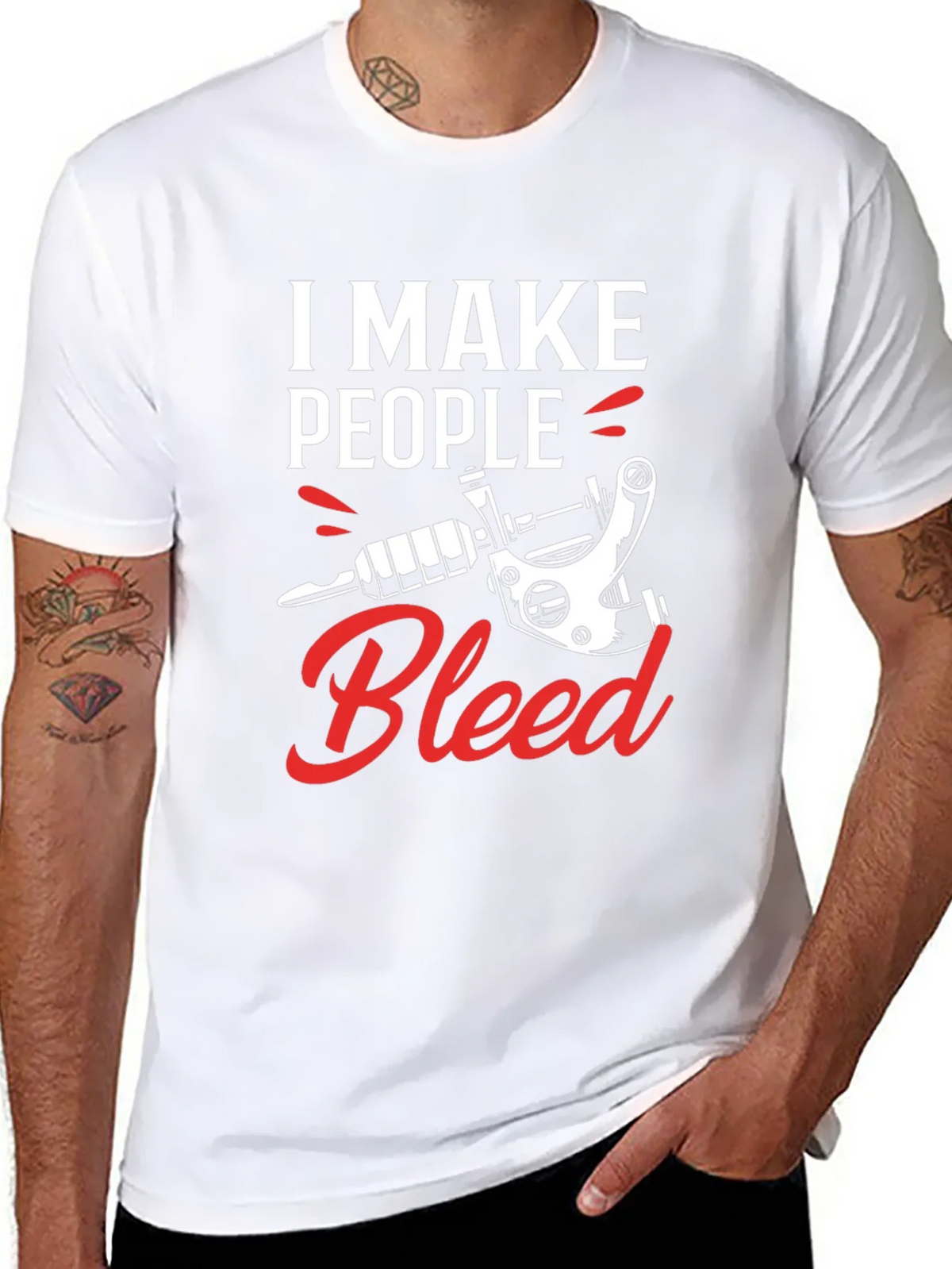I Make People Bleed Tattoo Artist Black T-Shirt product image 6